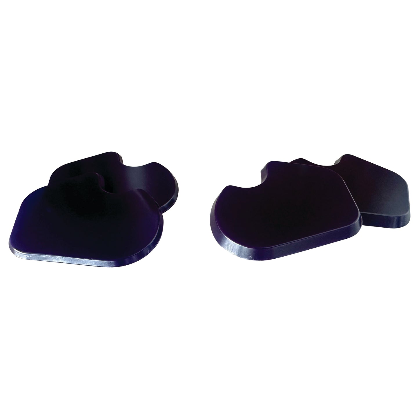 Two black Gel Dancer Met Pads are shown on a white background. They have a curved, ergonomic shape for foot comfort.
