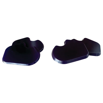 Two black Gel Dancer Met Pads are shown on a white background. They have a curved, ergonomic shape for foot comfort.