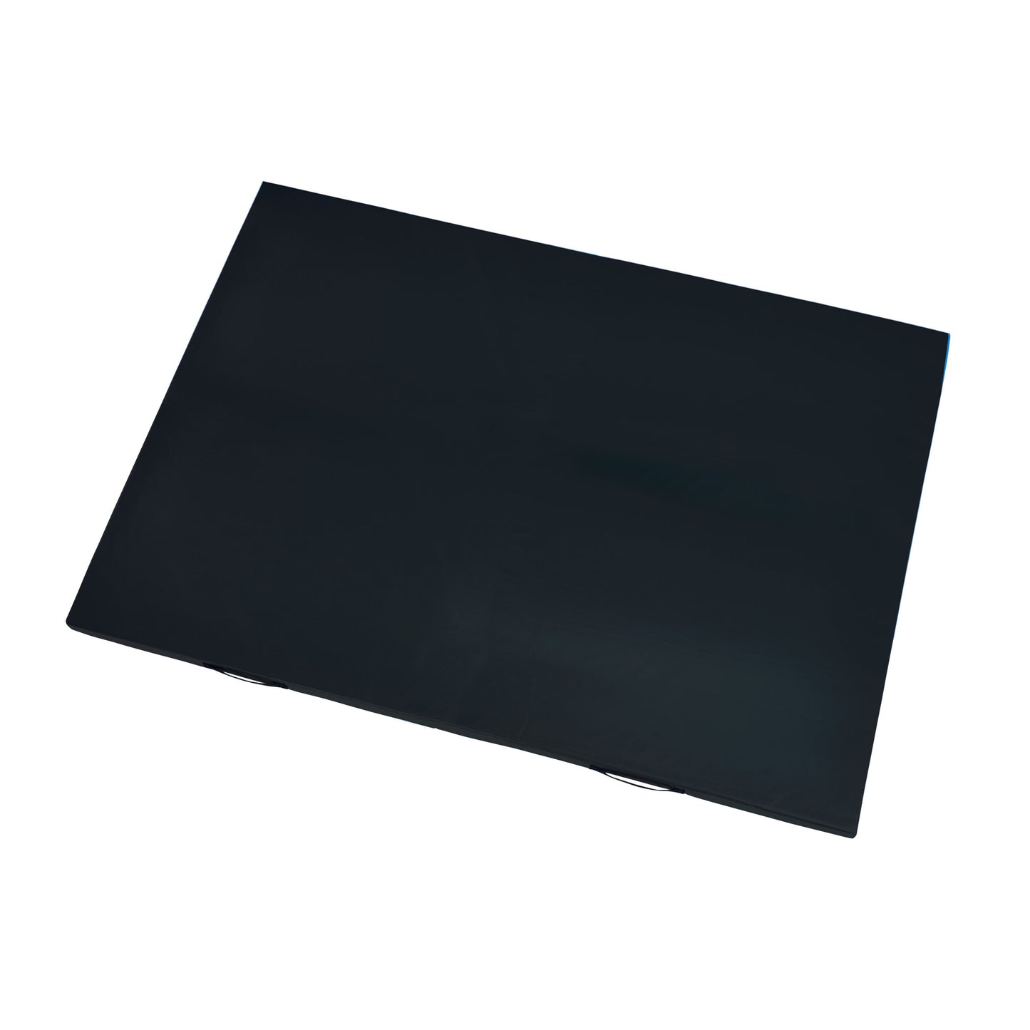 A black AliMed Universal Non-Folding Mat with a smooth, flat surface and slightly raised edges.