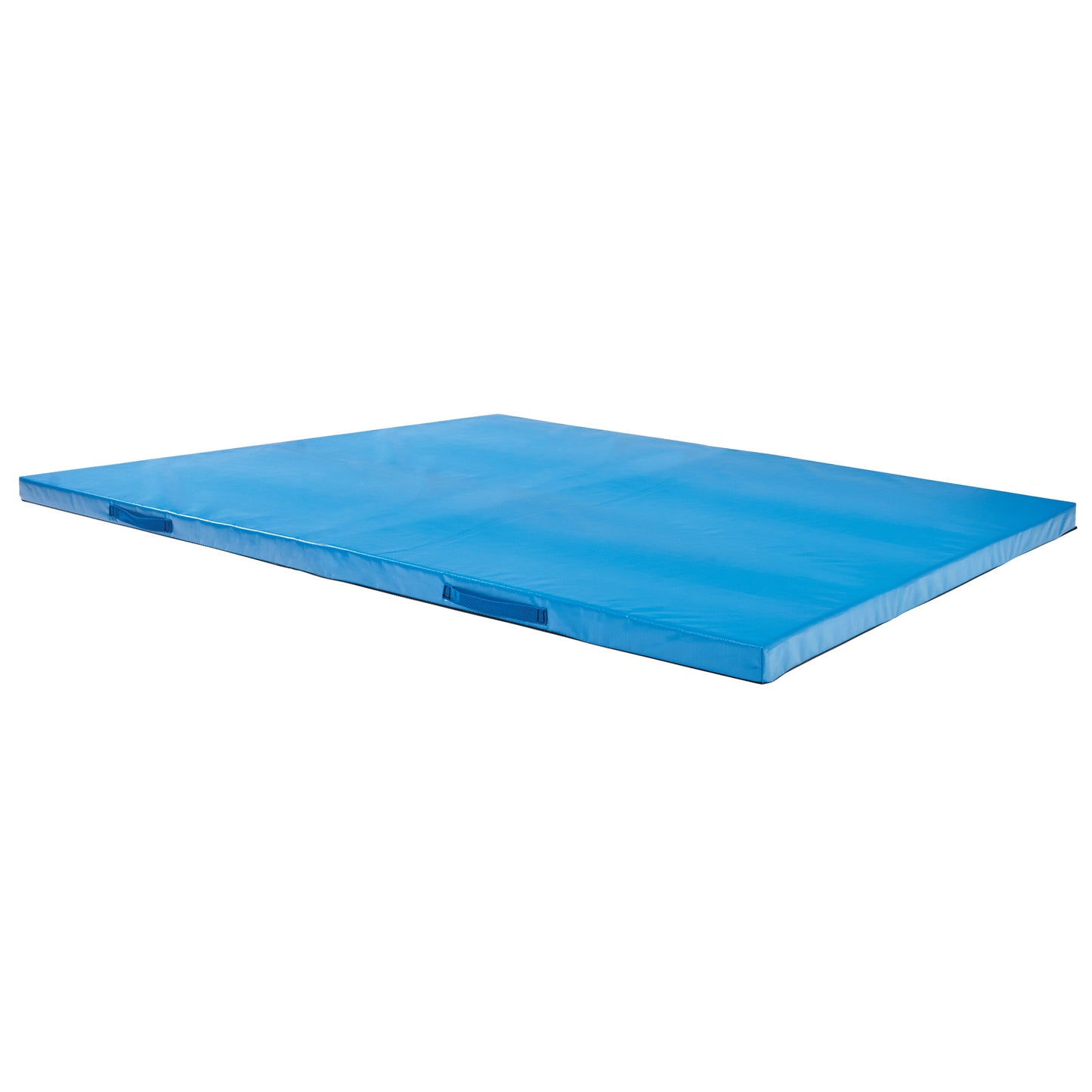 AliMed Universal Non-Folding Mat with blue vinyl cover and reinforced seams, featuring sturdy handles for easy transport.