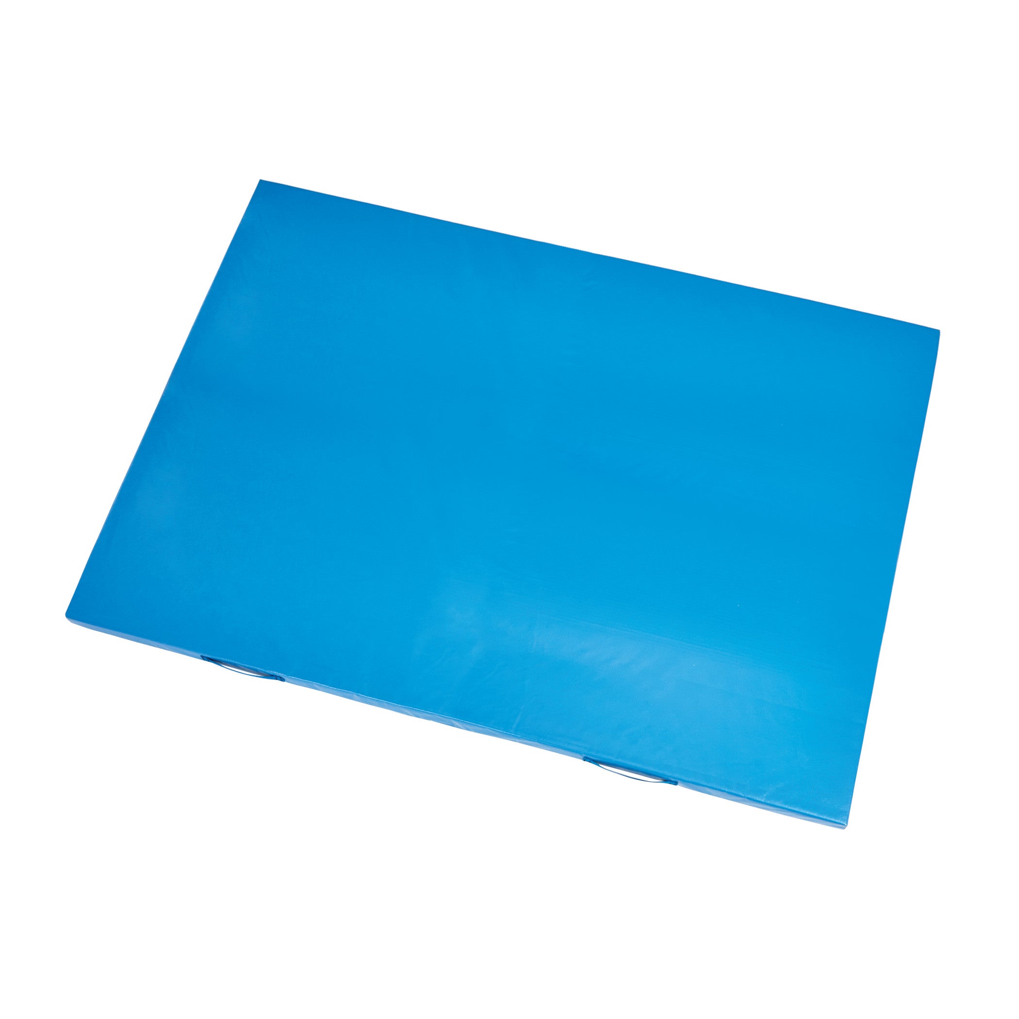AliMed Universal Non-Folding Mat is a flat, rectangular, blue exercise mat without visible seams or folds.