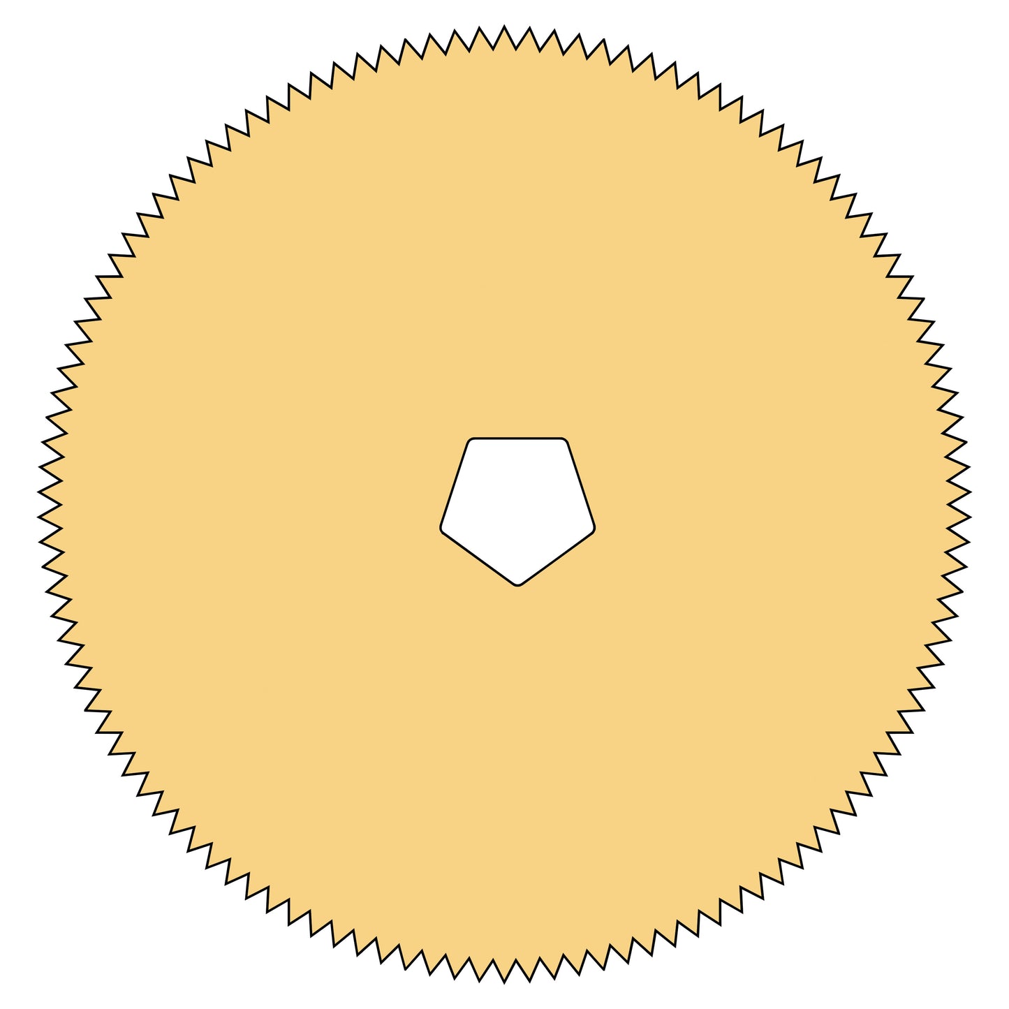 Circular Cast Saw Blade with a pentagon center hole, compatible with DeSoutter CleanCast CC4, CC5, CC6, and CSB saws.