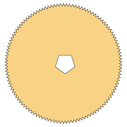 Circular Cast Saw Blade with a pentagon center hole, compatible with DeSoutter CleanCast CC4, CC5, CC6, and CSB saws.