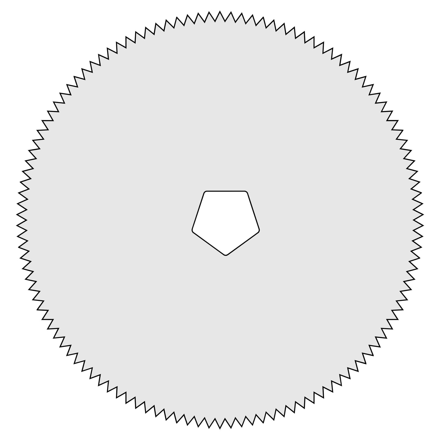 Circular Cast Saw Blade for DeSoutter CleanCast CC4, CC5, CC6, and CSB Cast Saws with serrated edges and a pentagonal center hole.
