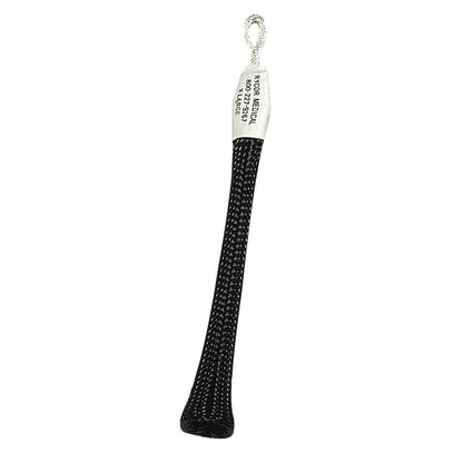 AliMed Autoclavable Soft Touch Single Finger Trap in black with a silver loop and label detailing the brand and size.