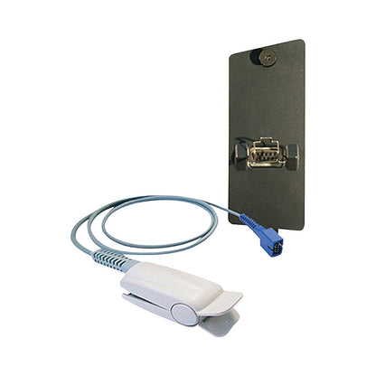 SpO2 Chip OX Module for ADC ADView 2 Modular Diagnostic Station, featuring a finger clip sensor and blue connector cable.