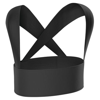 Femi Posture back brace with wide elastic straps and a lower back support band designed for posture correction and comfort.