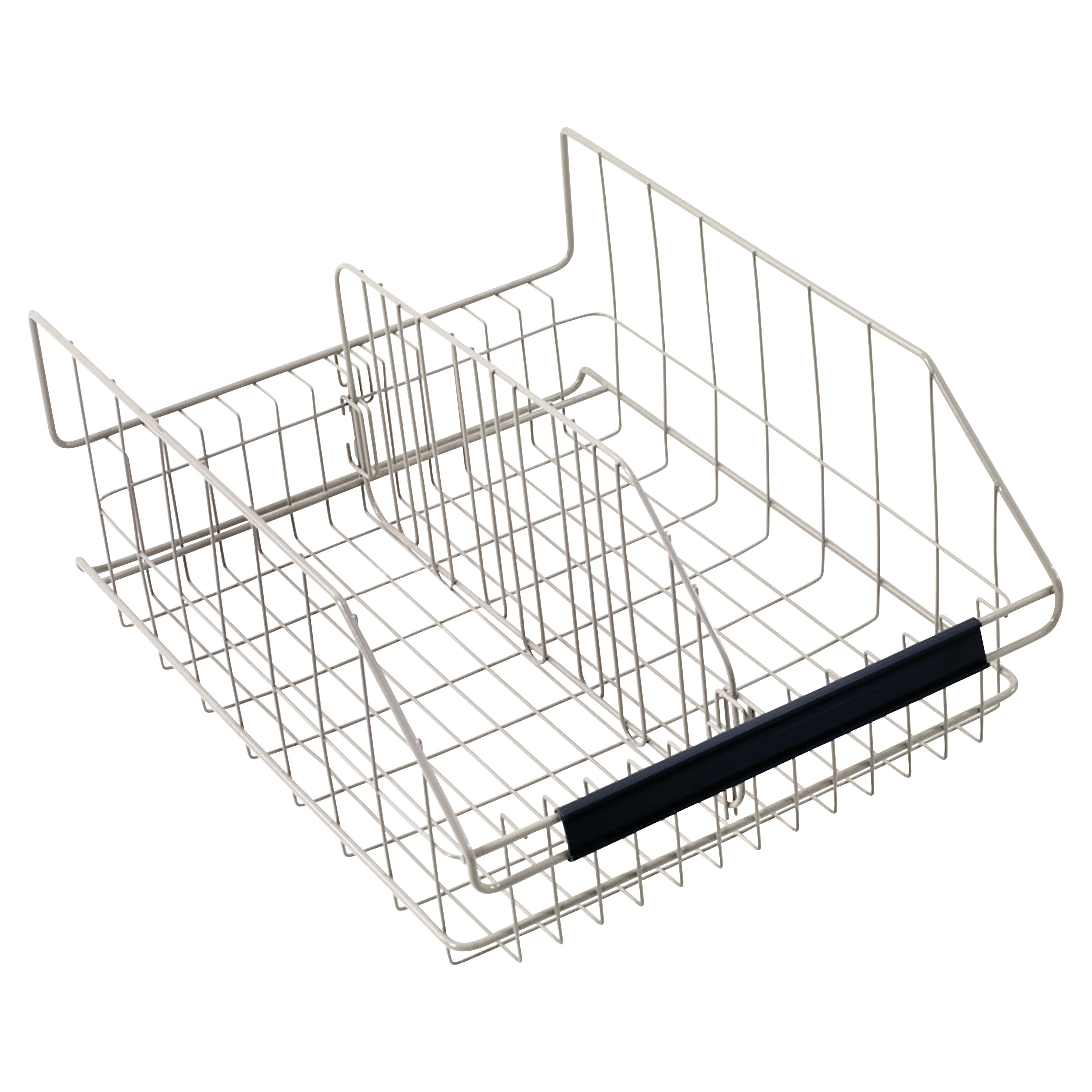 Metal wire basket with handle and divider for storage. This is the Metro IVBD Divider for MetroMax IV Storage Basket.