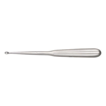 A Miltex Oval Spoon Dermal Curette with a slim handle and a small rounded tip for medical use.