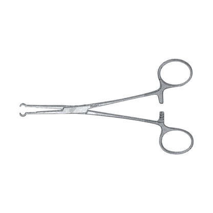 The Miltex No-Scalpel Vasectomy Instrument is a metal tool with looped handles and blunt, open-ended tips for surgical use.