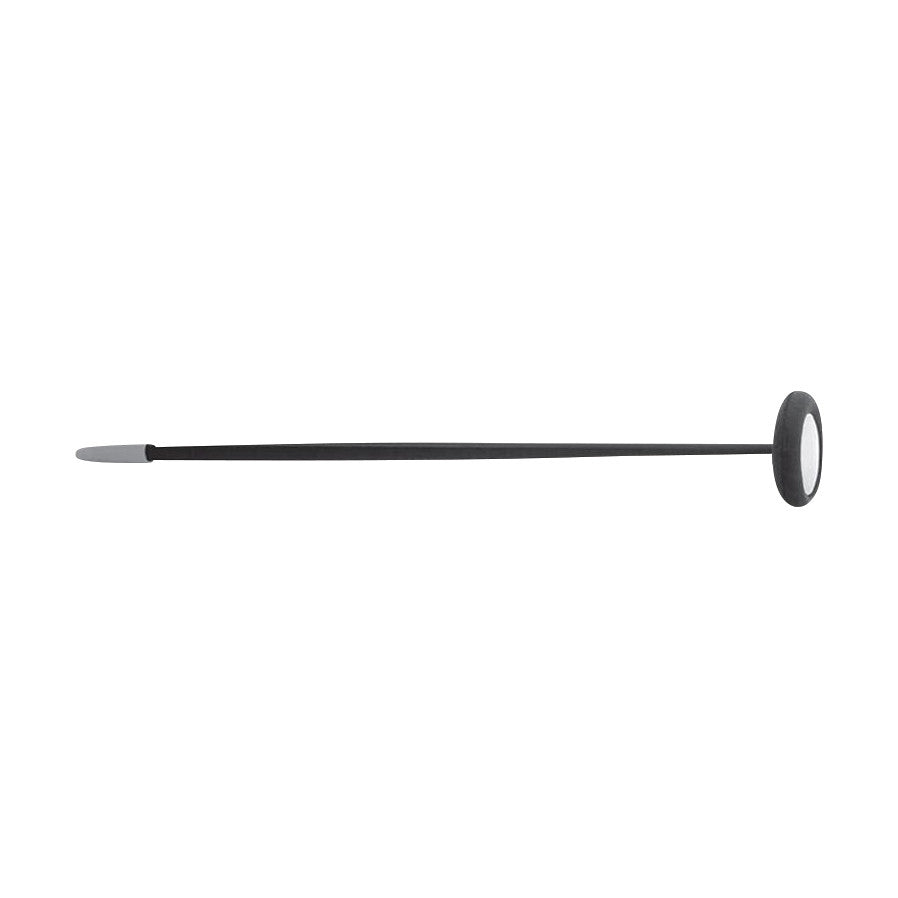 A black Queen Square (Babinsky) Percussion Hammer with a circular head and a long, slender handle, used for neurological exams.