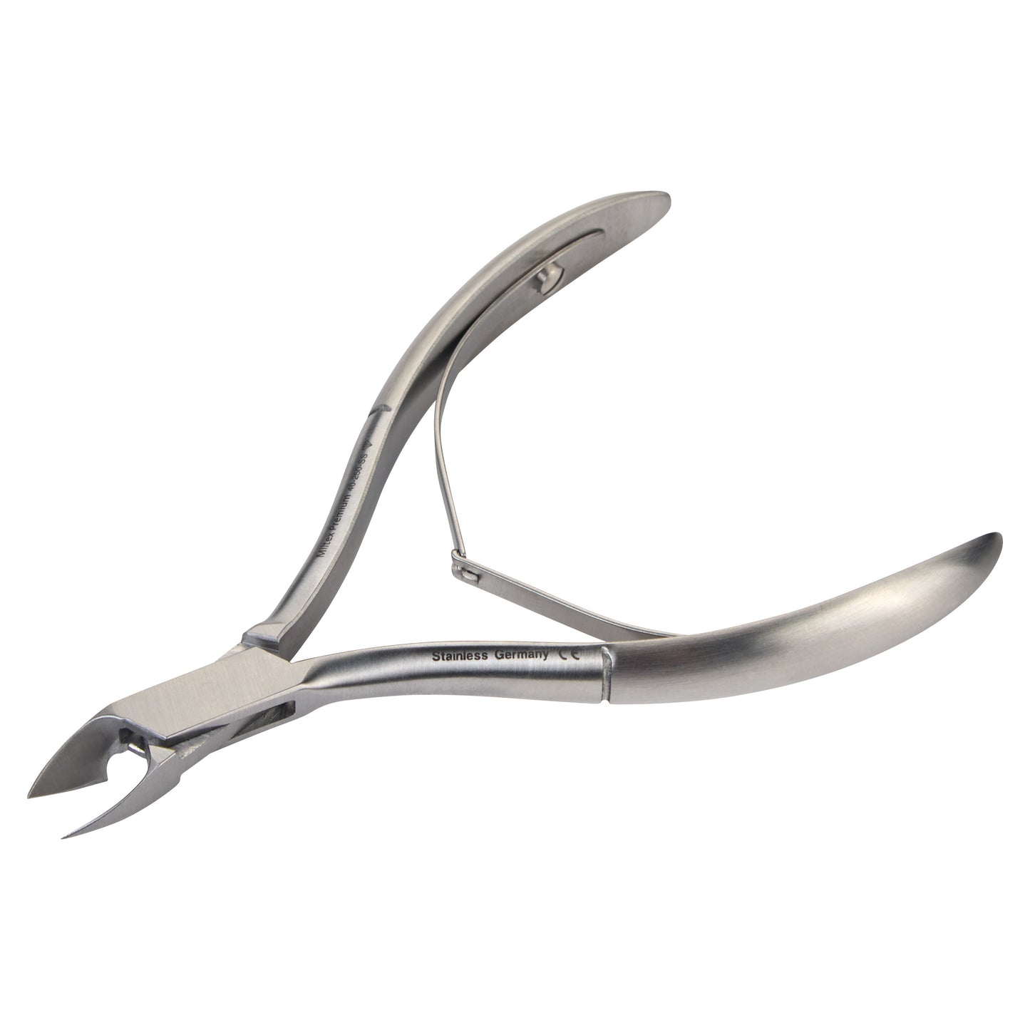 Miltex Tissue Nippers, a stainless steel tool with pointed blades and double spring handles, designed for cutting small tissues.