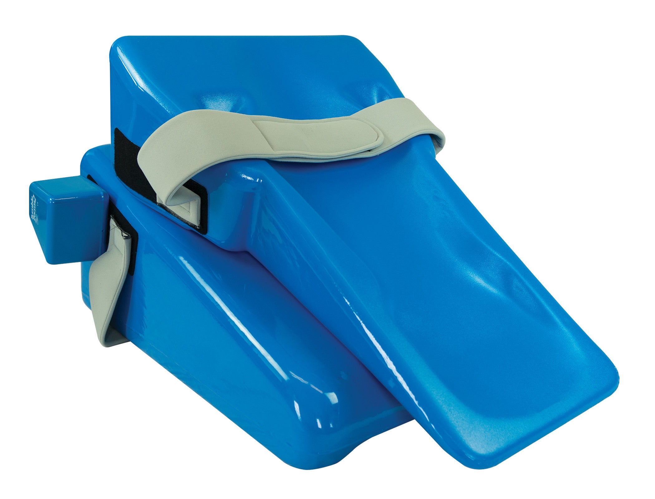 The Tumble Forms2 Adolescent Thera-Wedge System is a blue device with adjustable straps used for therapeutic positioning.