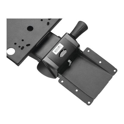 A Banana-Board Keyboard Tray with an adjustable mounting bracket and a sleek black design.