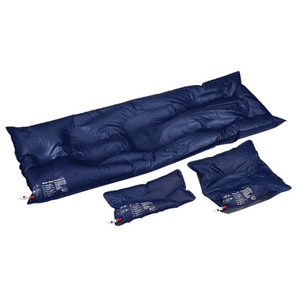 The AliMed Universal Bean Bag Positioner, a dark blue inflatable cushion set in various sizes used for medical support.