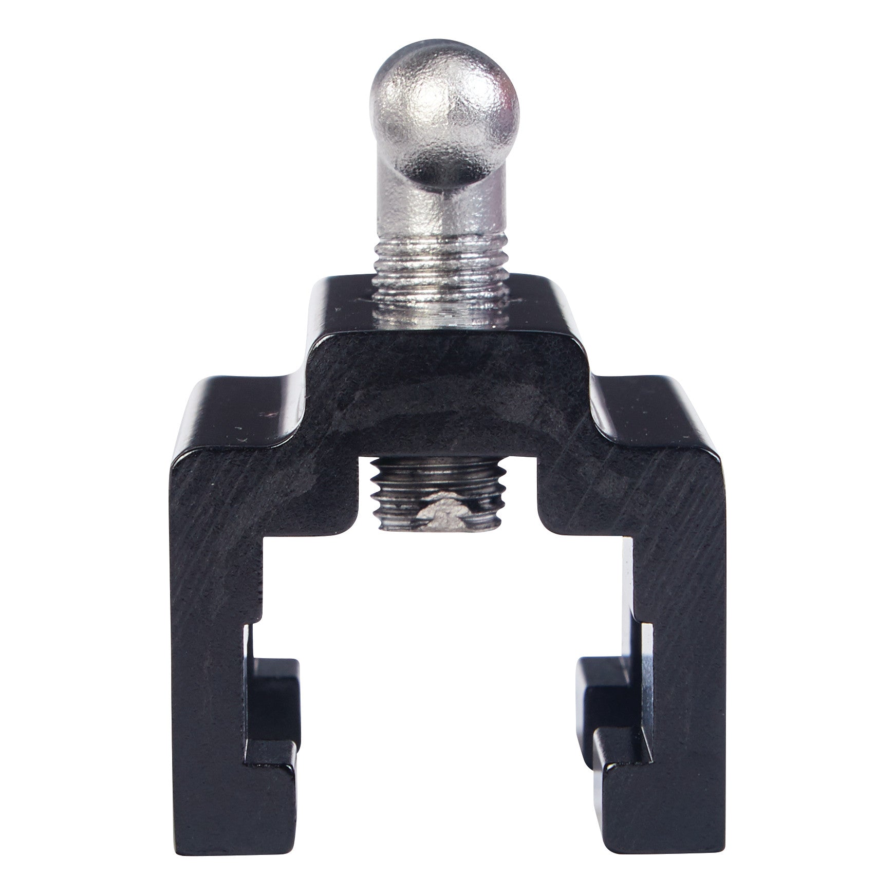 An AliMed Anodized Aluminum Side Rail Socket with a metallic finish and a ball-top screw for attachment.