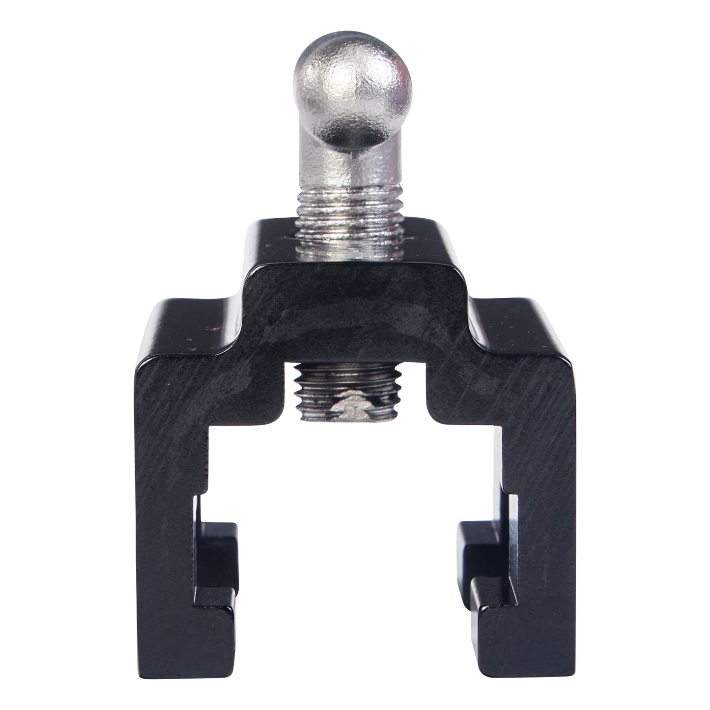 An AliMed Anodized Aluminum Side Rail Socket with a metallic finish and a ball-top screw for attachment.