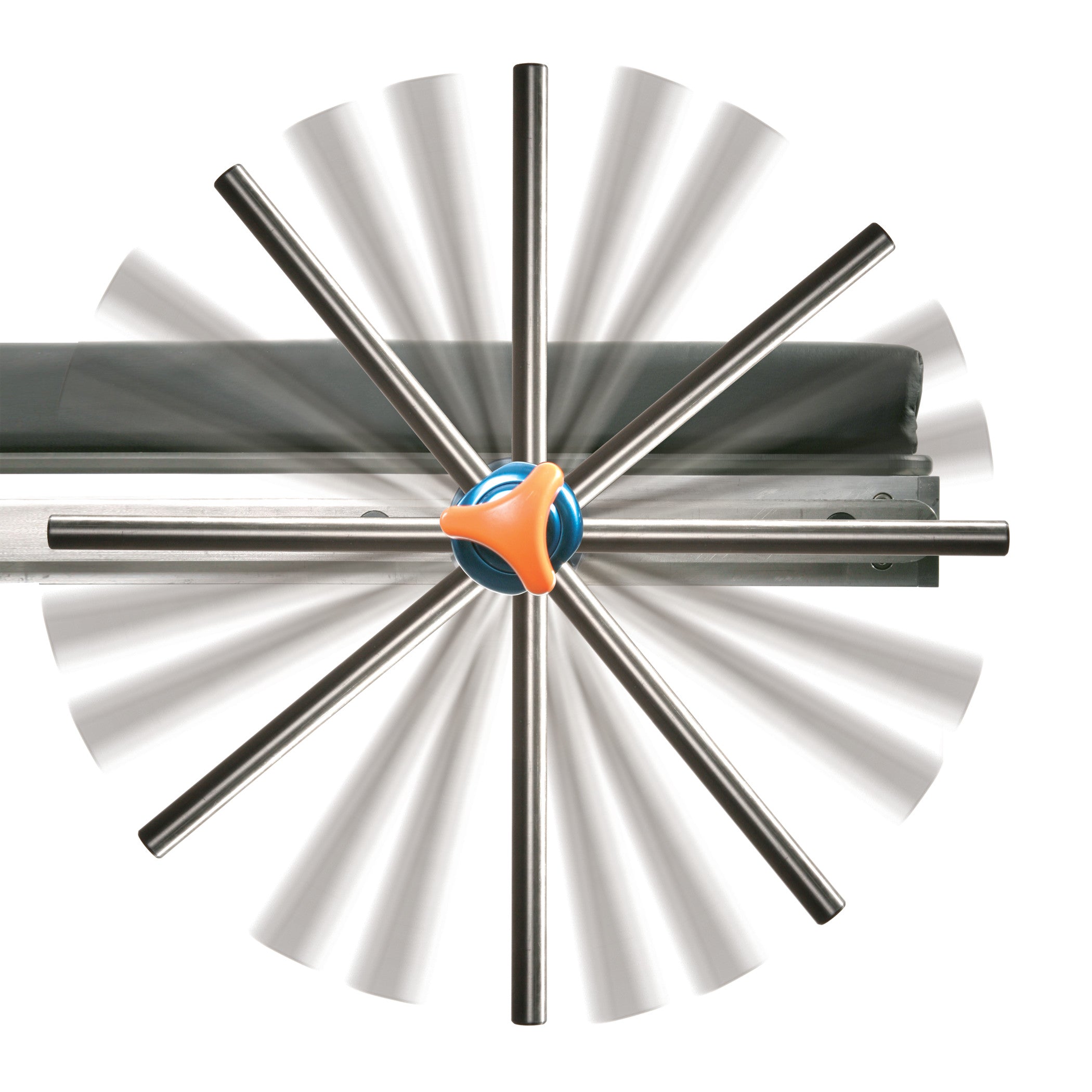 AliMed FREEDOM Clark Socket Table Clamp with a central orange knob, featuring eight extending metal rods in a radial pattern.