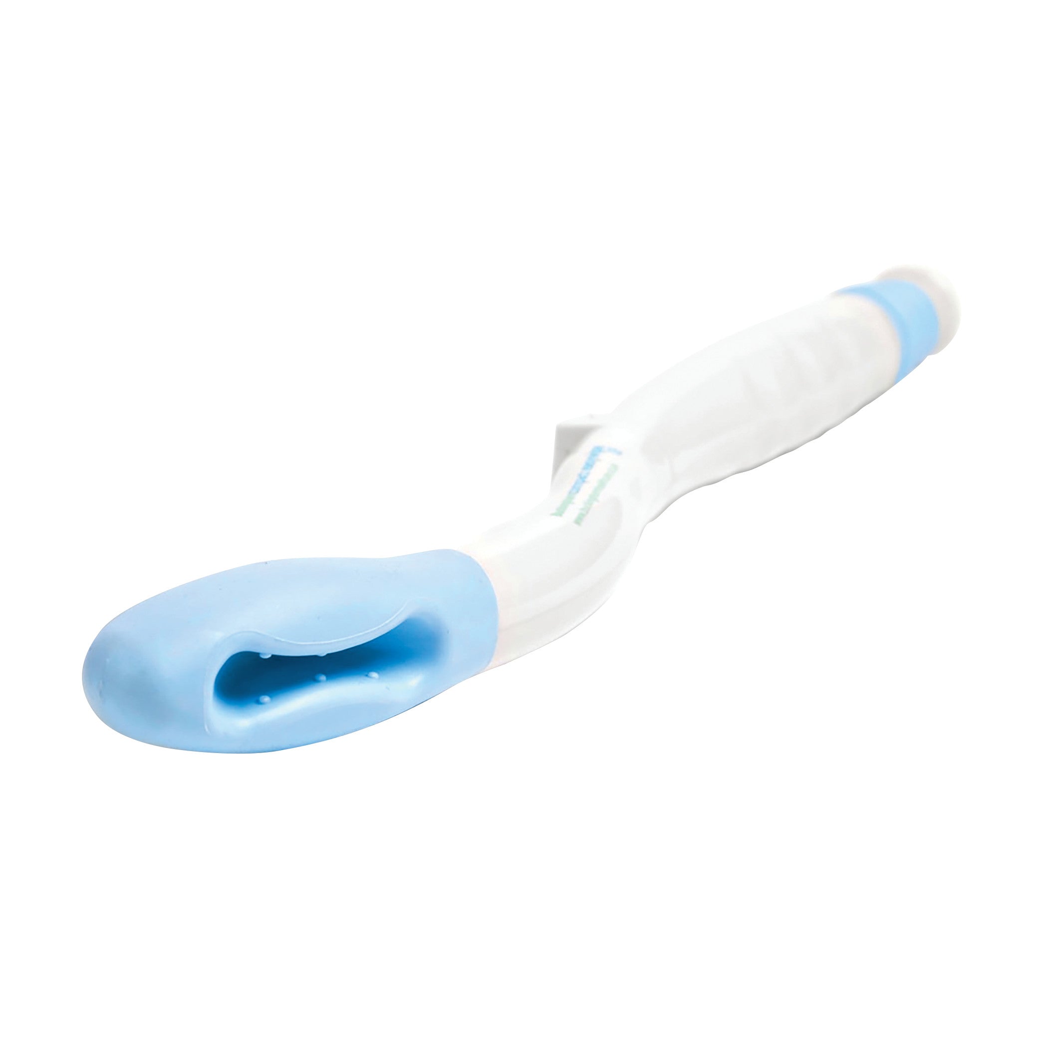 A Buckingham Easywipe Bottom Wiper with a white, ergonomic handle and a blue end for gripping tissue.