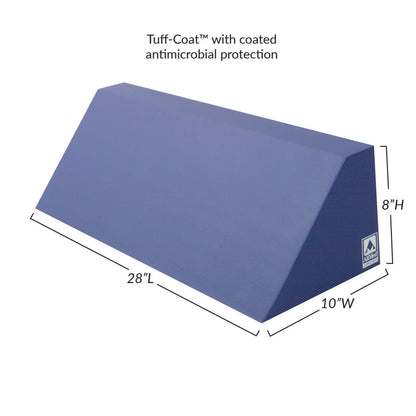 The AliMed Tuff-Coat Wedge Positioner with antimicrobial protection. Dimensions: 28'L x 10'W x 8'H.