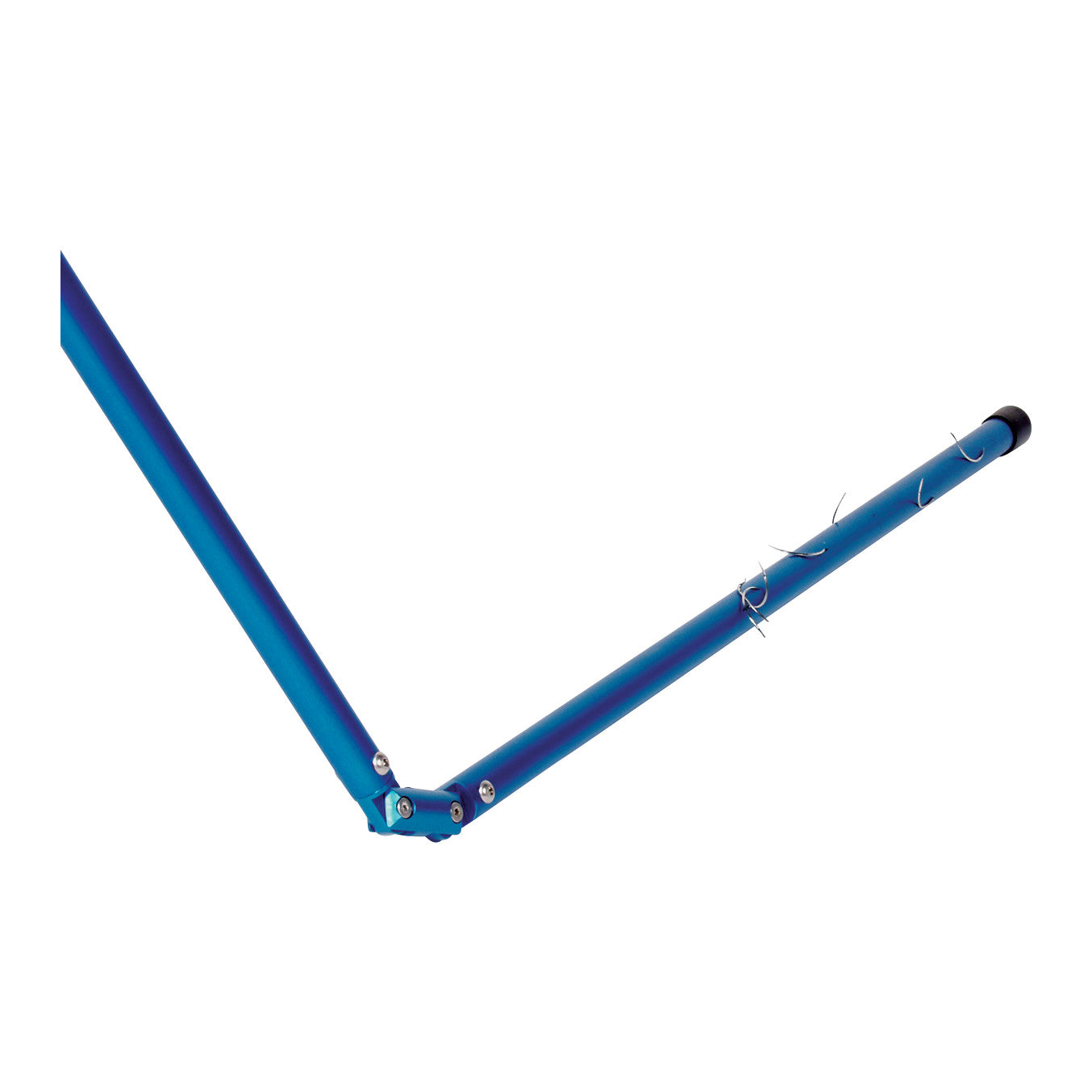 An AliMed Low-Profile Magnetic Needle Finder, featuring a blue metal rod with hooks and a black end cap.