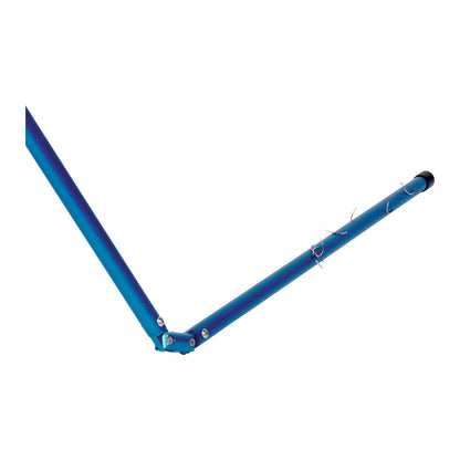 An AliMed Low-Profile Magnetic Needle Finder, featuring a blue metal rod with hooks and a black end cap.