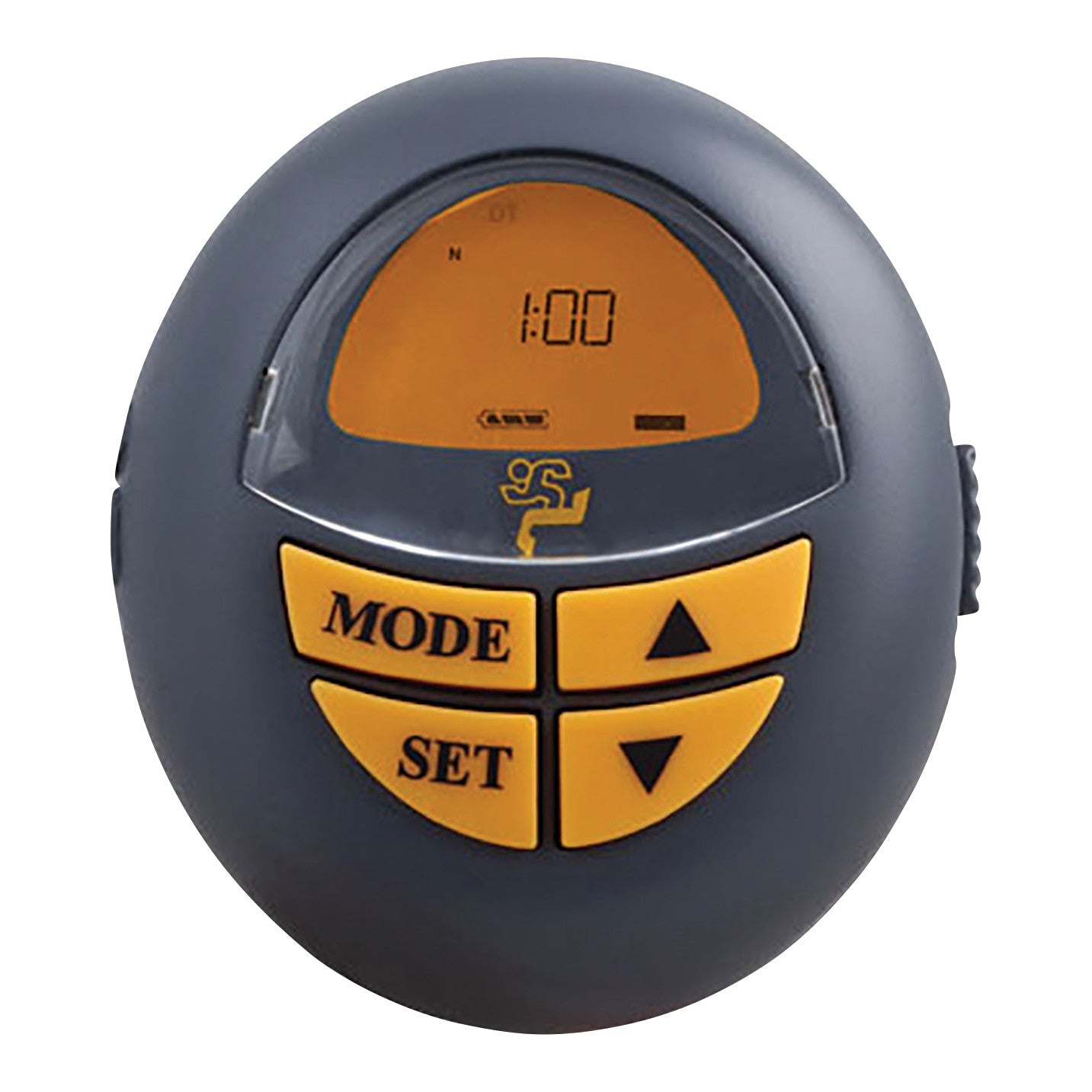 A grey electronic control unit with buttons labeled "Mode" and "Set," part of the Pain Management Technologies JStim 1000 Knee System.