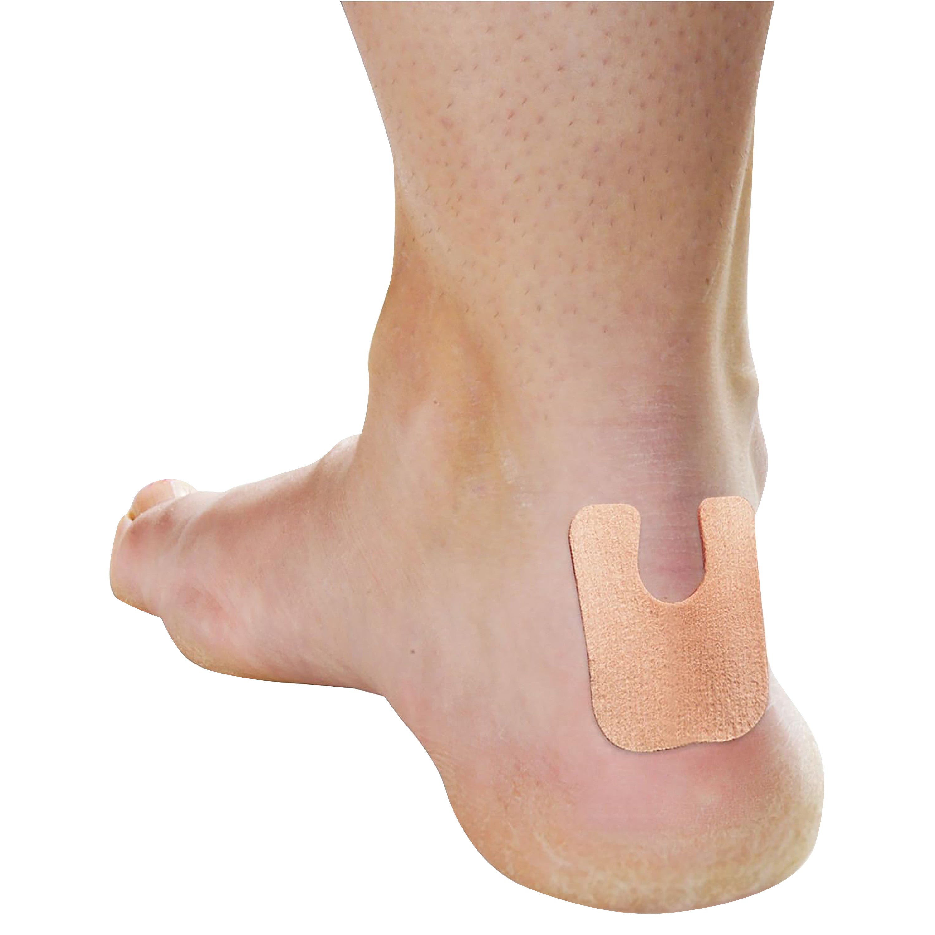 A foot with a PediFix FELTastic Callus Protector pad applied above the heel, providing cushioning for callus relief.