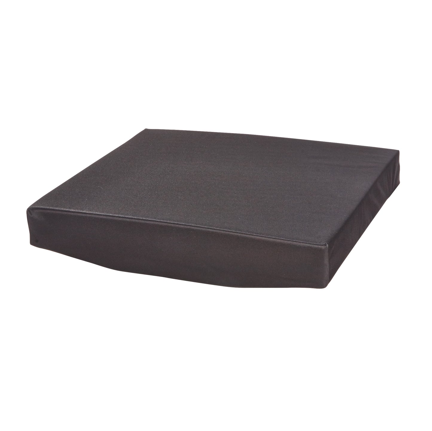 AliMed T-Foam Combo Foam Solid Seat Insert Wheelchair Cushion, a square, black cushion with a slight incline, designed for support.
