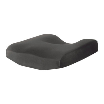 A black AliMed Profile Sitting Orthosis cushion designed for seating support, featuring contoured shape and firm structure.