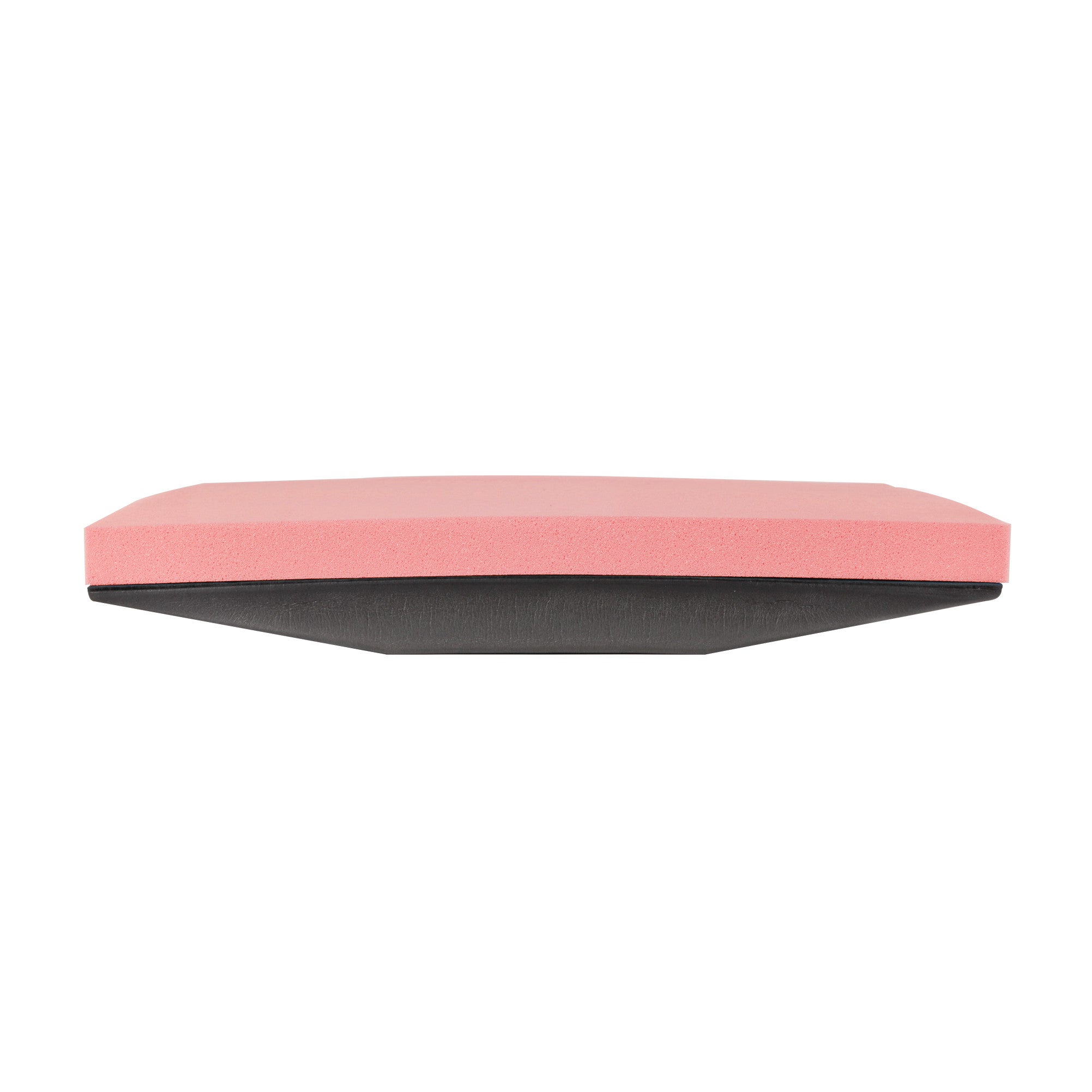 AliMed T-Foam Wheelchair Cushion with Solid Seat Insert, featuring a pink top layer and a black solid base.