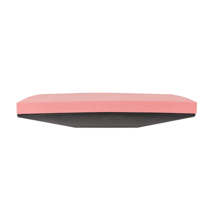 AliMed T-Foam Wheelchair Cushion with Solid Seat Insert, featuring a pink top layer and a black solid base.