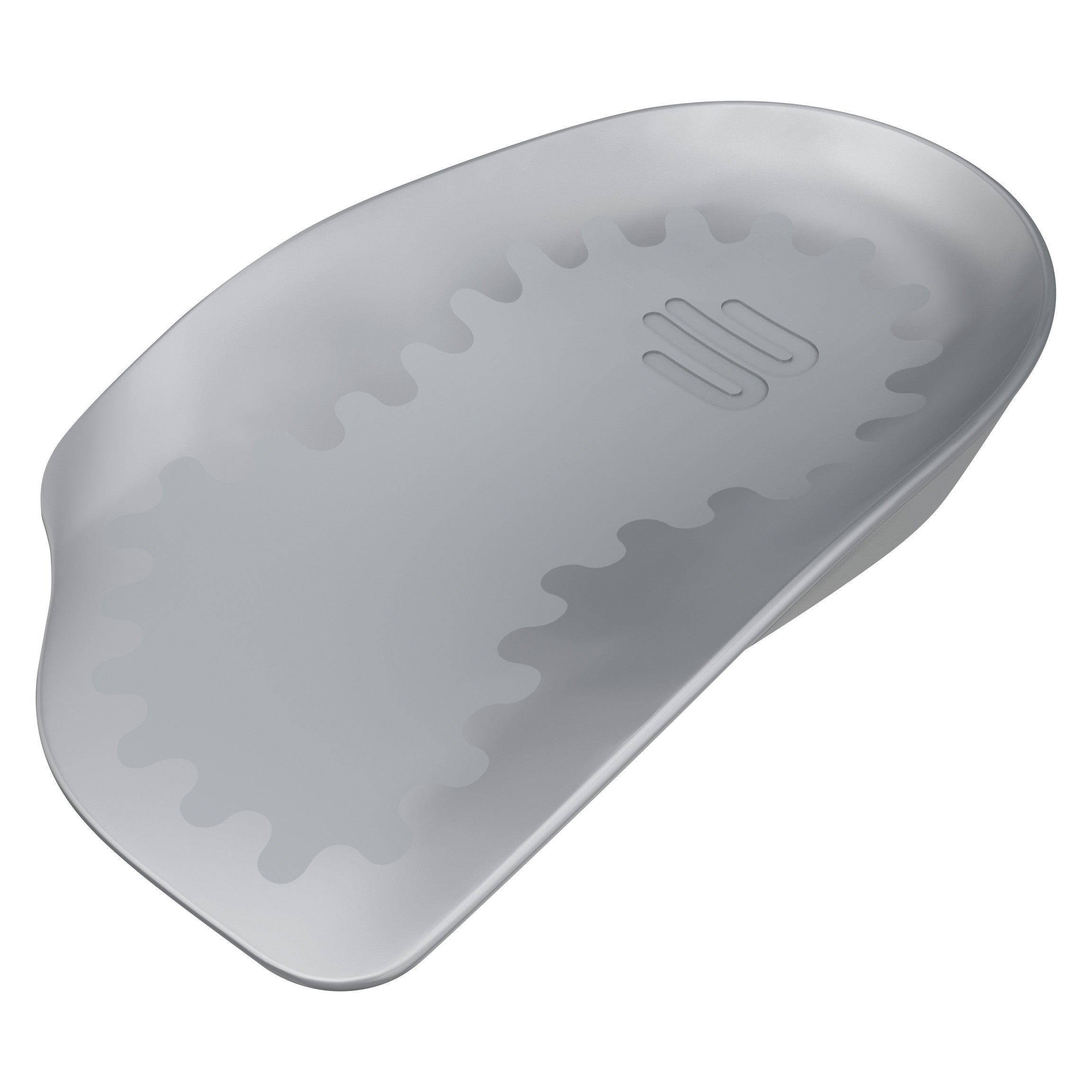The Bauerfeind ViscoHeel Heel Cushion is a gray, ergonomically shaped heel pad with a textured surface for support and comfort.