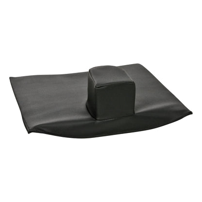 AliMed Semirigid Pommel Stroke Wheelchair Cushion with Solid Seat Insert, featuring a raised center section on a black surface.