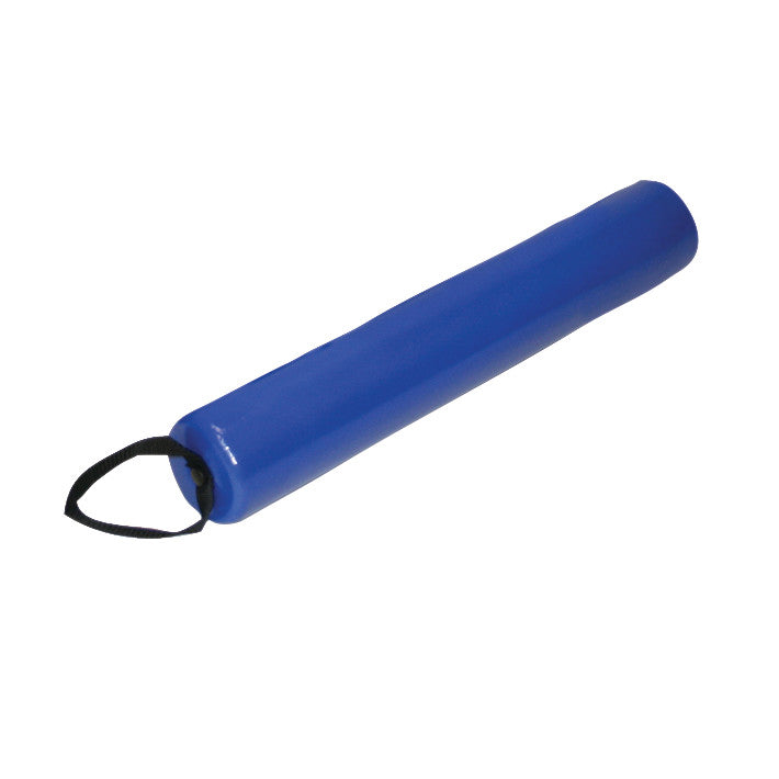 Skillbuilders Roll, a blue cylindrical sensory tool with a black strap, is designed for therapeutic exercises and activities.