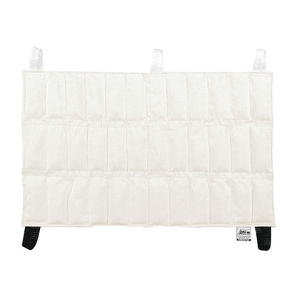 Chattanooga Hydrocollator HotPac, a white, quilted heat pack with two attachment loops, used for therapeutic heating applications.