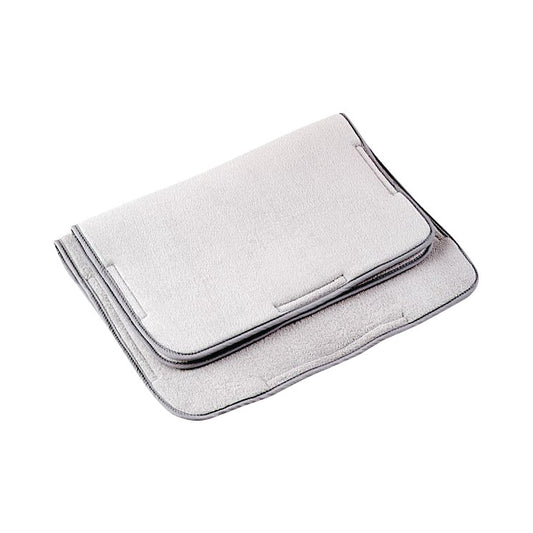 A folded Chattanooga Hydrocollator Terry Cover, light grey in color, lying against a white background, designed for therapeutic use.