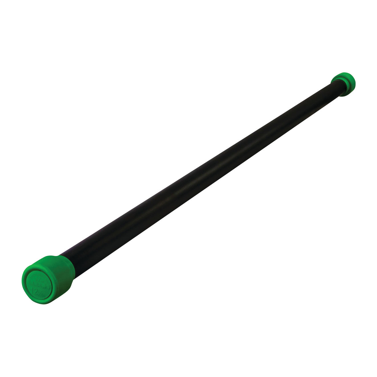 The CanDo WaTE Bar is a long black bar with green caps on both ends, used for exercise or physical therapy.