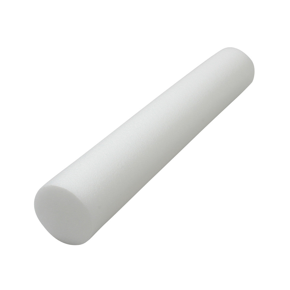 A white AliMed Foam Roller lying on a white background, cylindrical in shape, used for physical therapy and exercise.