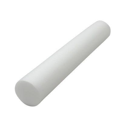 A white AliMed Foam Roller lying on a white background, cylindrical in shape, used for physical therapy and exercise.