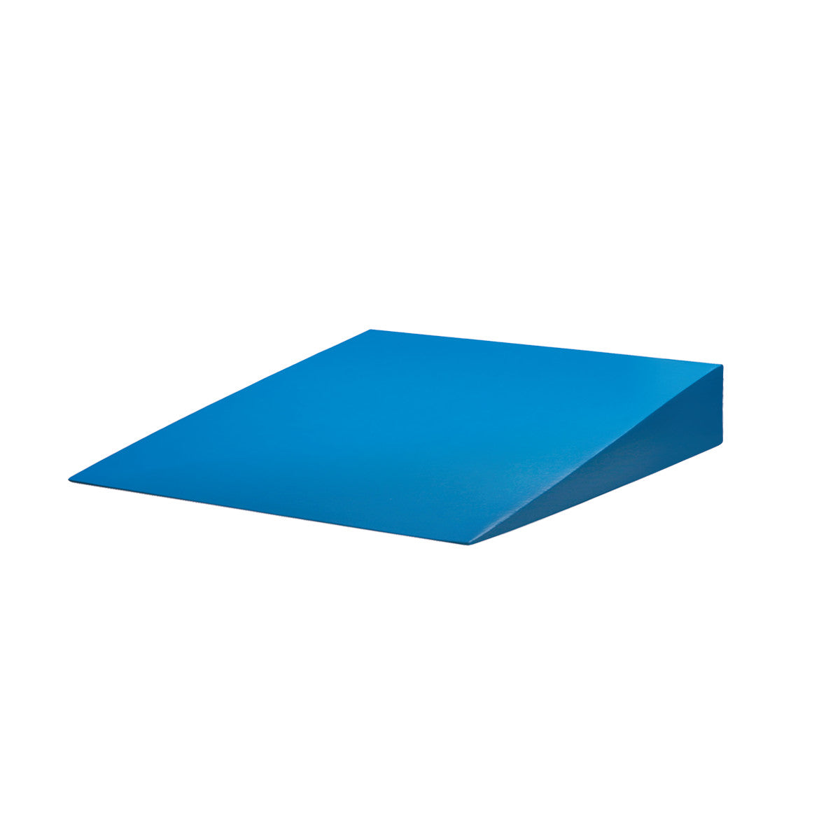 Blue AliMed Antimicrobial-Treated Therapy Positioning Wedge with a sloped design for therapeutic exercises.