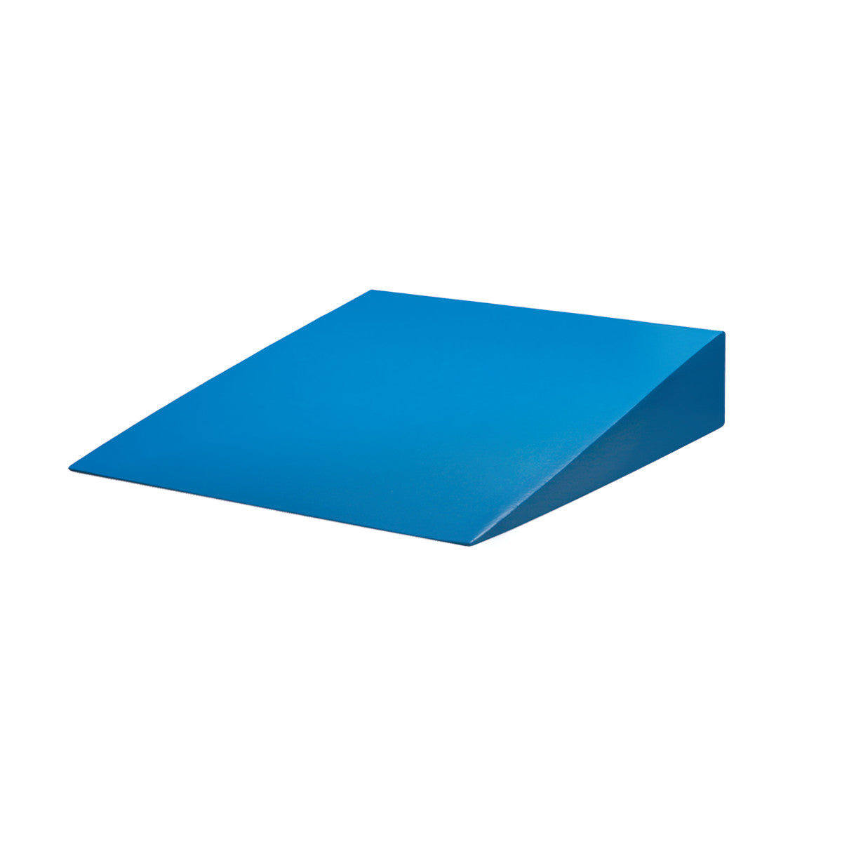 A blue AliMed Antimicrobial-Treated Therapy Positioning Wedge with a gradual incline on a white background.