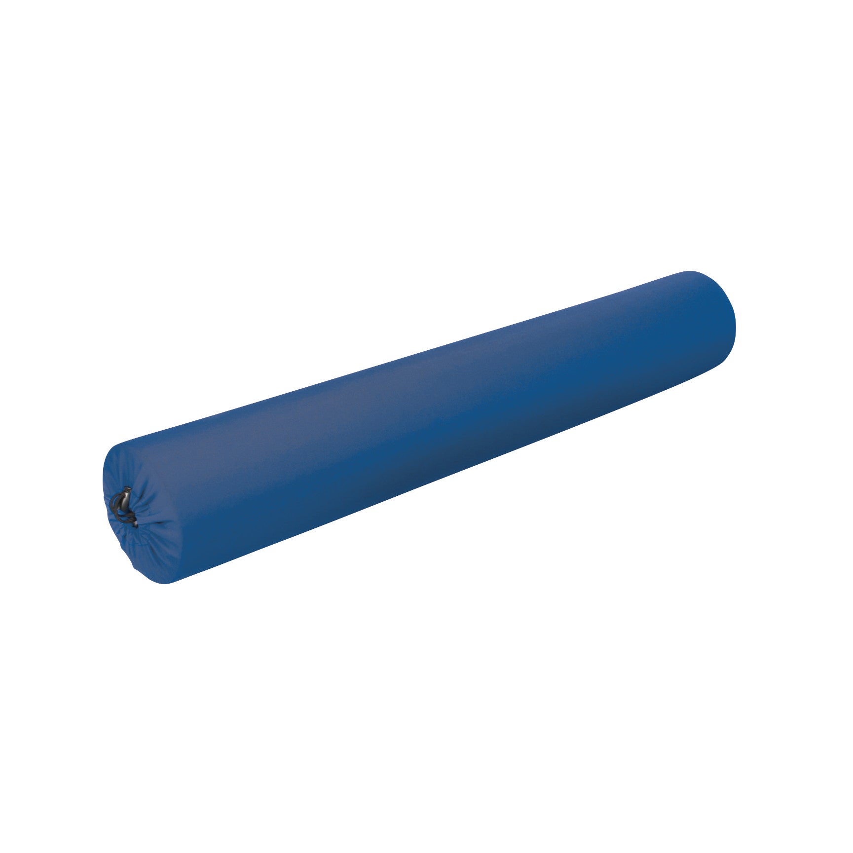 A blue AliMed Foam Roller Cover designed for a cylindrical foam roller, featuring a drawstring closure at one end.
