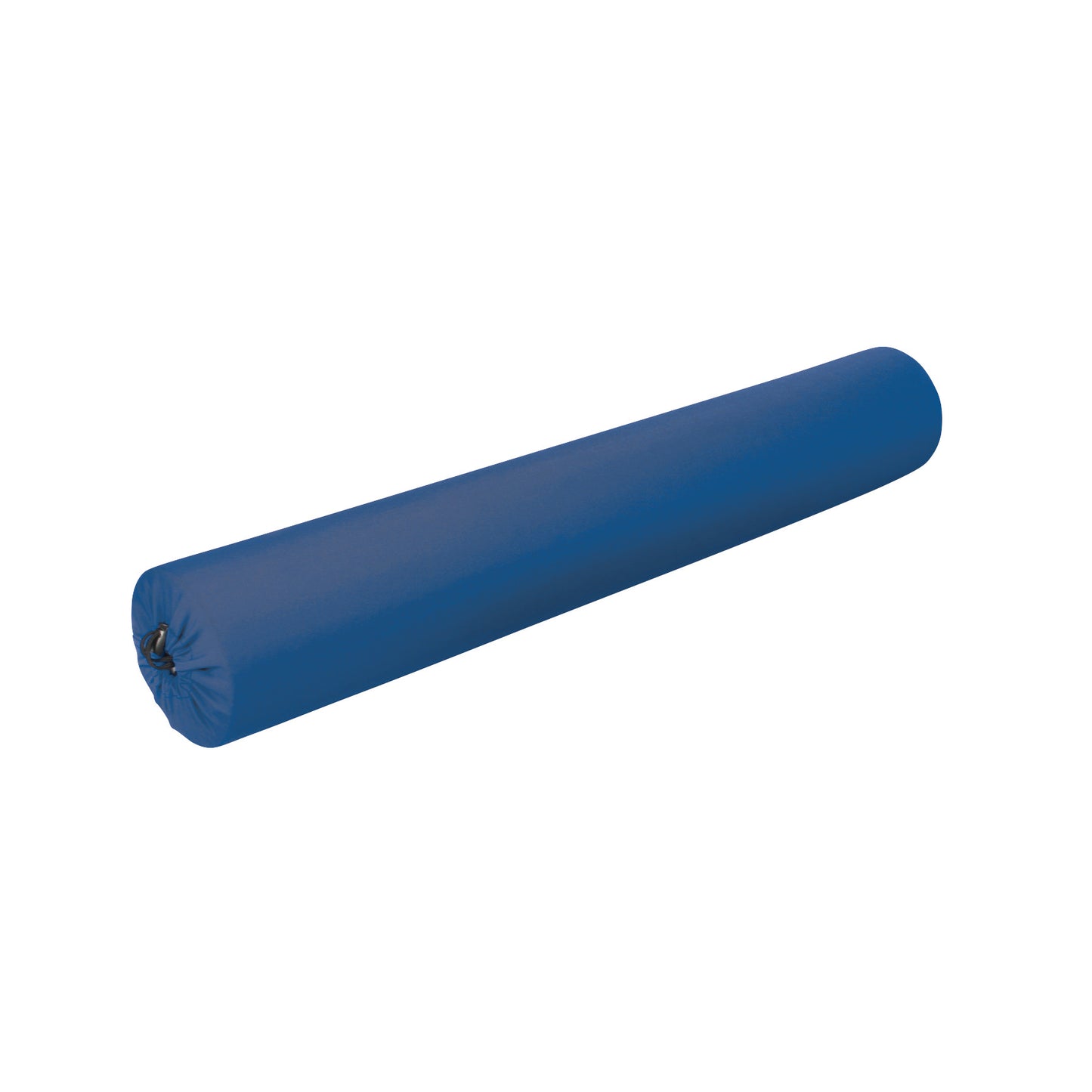 A blue AliMed Foam Roller Cover designed for a cylindrical foam roller, featuring a drawstring closure at one end.