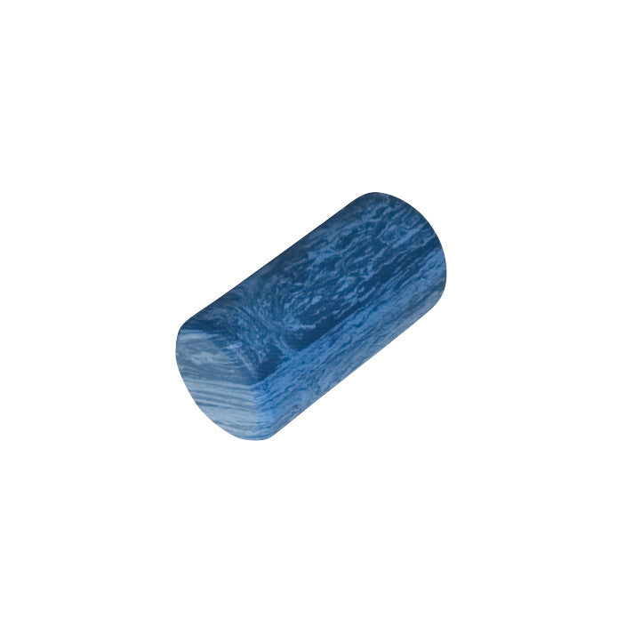 CanDo EVA Mottled Foam Roller in blue, featuring a cylindrical shape with a textured marbled pattern.