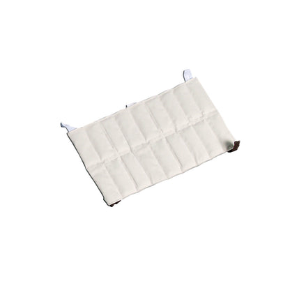 A white quilted rectangular AliMed Hot Pack with straps on the corners, designed for therapeutic heat application.