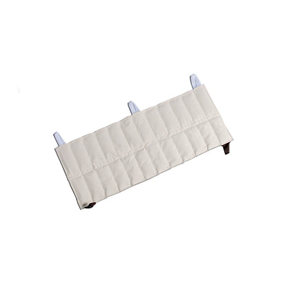 An AliMed Hot Pack with a quilted beige cover and loop handles, used for therapeutic heat application.