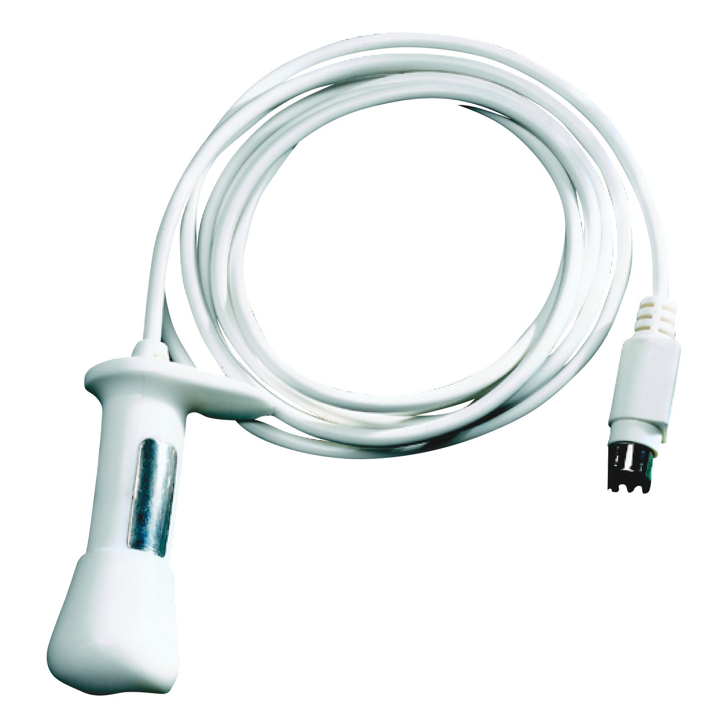 The Pathway Vaginal/Rectal sEMG Sensors device is shown with a white cable and connector, used for electromyography.