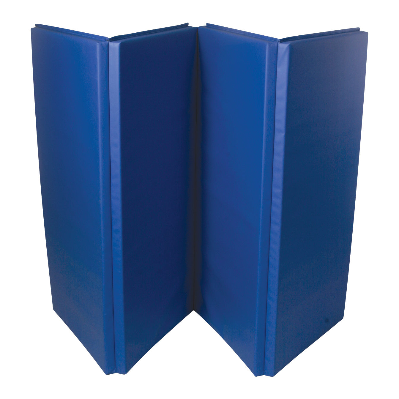 AliMed Accordion Fold Exercise Mat in blue, designed with multiple folding panels for versatile use and easy storage.