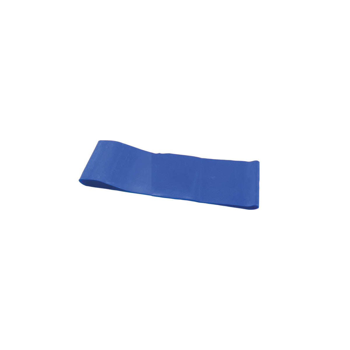 A blue CanDo Band Exercise Loop lying flat against a white background, used for strength training and physical therapy exercises.
